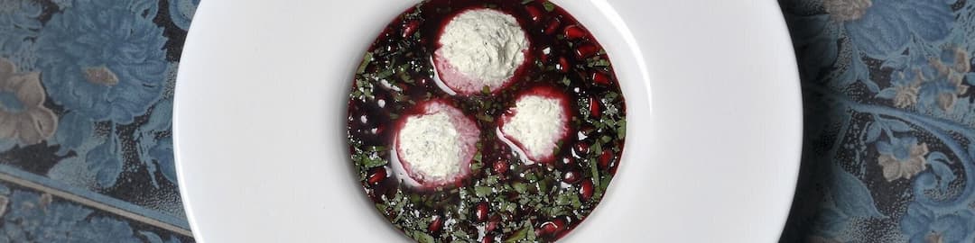 Nadughi (Cottage Cheese Cream) Balls in Pomegranate Soup